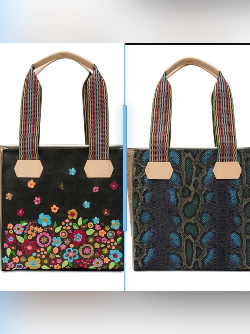 NWT Consuela Banks Classic Tote Handbag Floral Snake